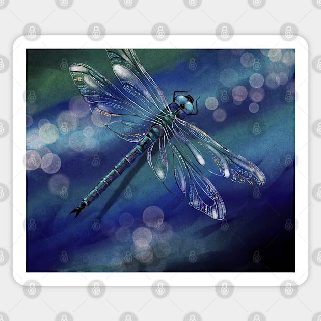 Dragonfly Sticker by MistyLakeArt